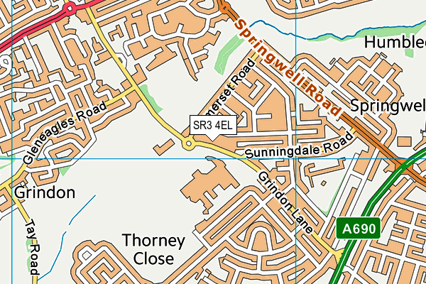 SR3 4EL map - OS VectorMap District (Ordnance Survey)