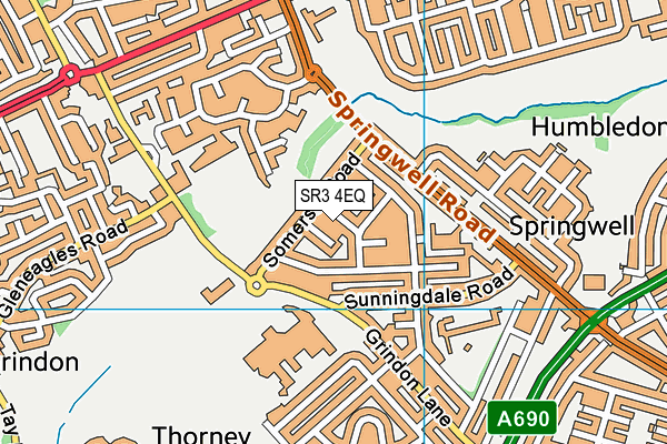 SR3 4EQ map - OS VectorMap District (Ordnance Survey)