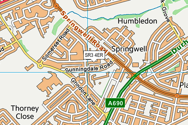 SR3 4ER map - OS VectorMap District (Ordnance Survey)