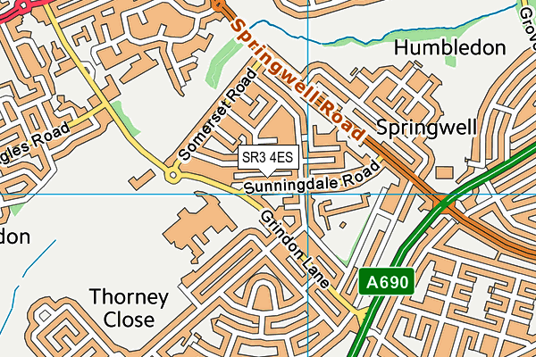 SR3 4ES map - OS VectorMap District (Ordnance Survey)