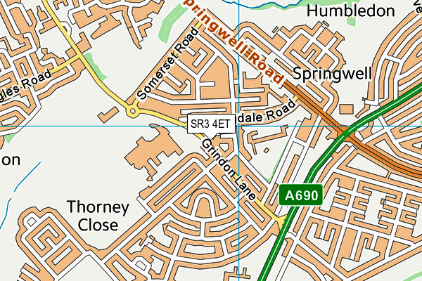 SR3 4ET map - OS VectorMap District (Ordnance Survey)