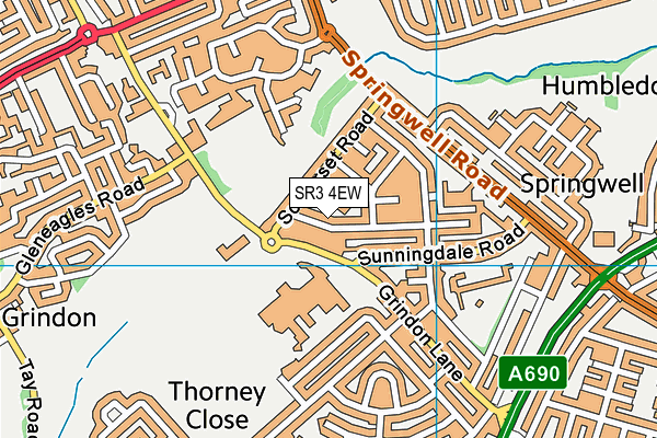 SR3 4EW map - OS VectorMap District (Ordnance Survey)