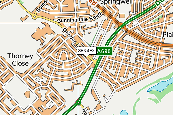 SR3 4EX map - OS VectorMap District (Ordnance Survey)