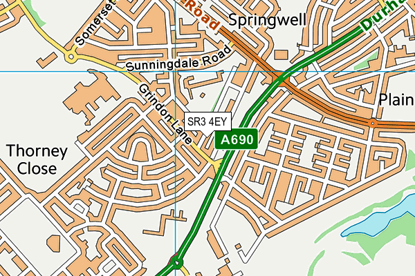 SR3 4EY map - OS VectorMap District (Ordnance Survey)