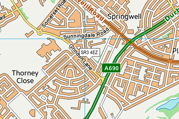 SR3 4EZ map - OS VectorMap District (Ordnance Survey)