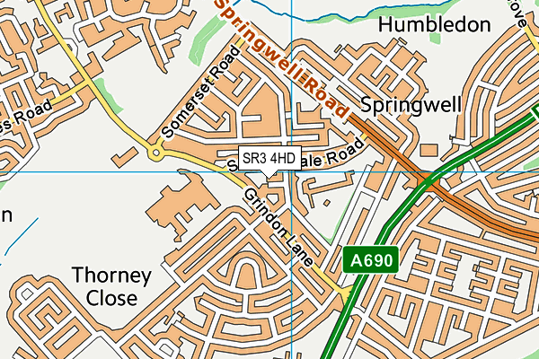 SR3 4HD map - OS VectorMap District (Ordnance Survey)