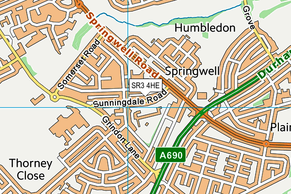 SR3 4HE map - OS VectorMap District (Ordnance Survey)