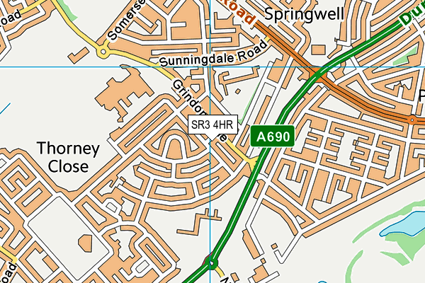 SR3 4HR map - OS VectorMap District (Ordnance Survey)