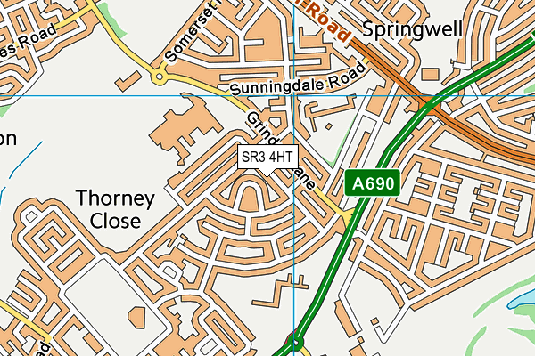 SR3 4HT map - OS VectorMap District (Ordnance Survey)