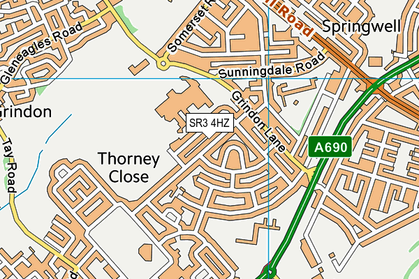 SR3 4HZ map - OS VectorMap District (Ordnance Survey)