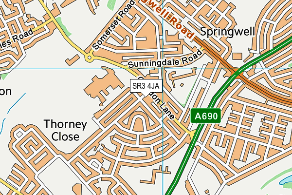 SR3 4JA map - OS VectorMap District (Ordnance Survey)