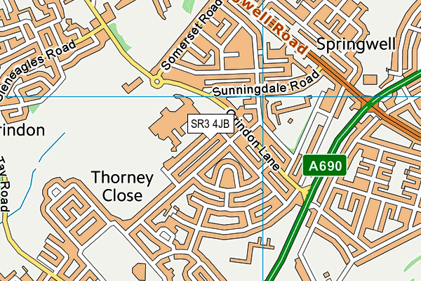 SR3 4JB map - OS VectorMap District (Ordnance Survey)