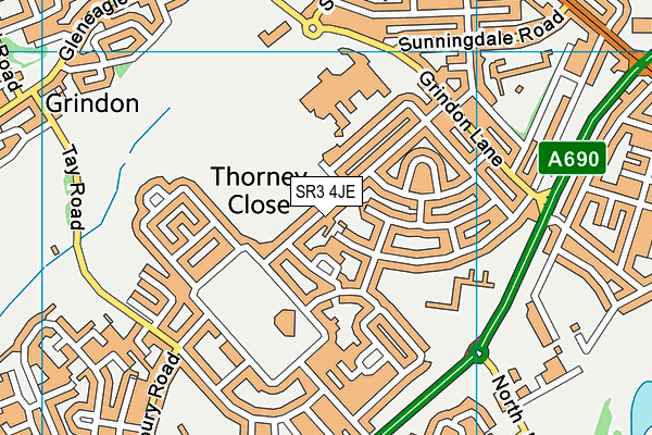 SR3 4JE map - OS VectorMap District (Ordnance Survey)