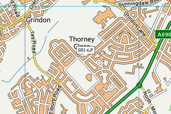 SR3 4JF map - OS VectorMap District (Ordnance Survey)