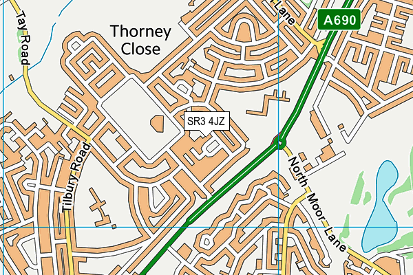 SR3 4JZ map - OS VectorMap District (Ordnance Survey)