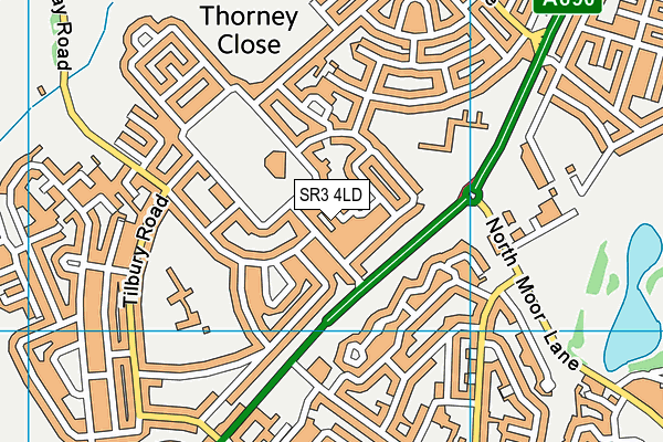 SR3 4LD map - OS VectorMap District (Ordnance Survey)