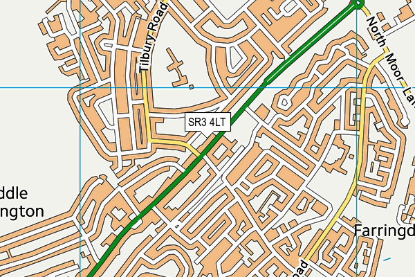 SR3 4LT map - OS VectorMap District (Ordnance Survey)