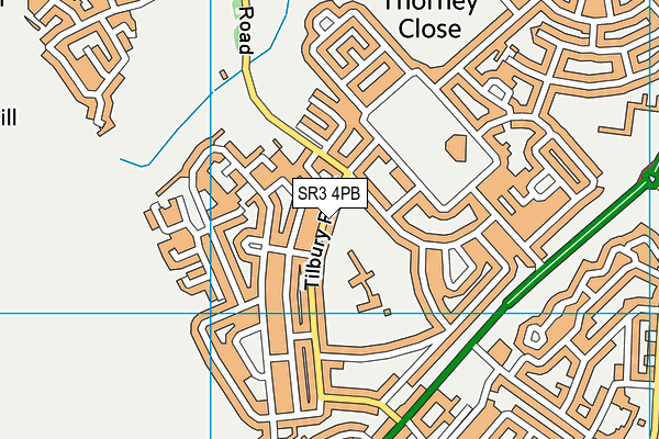 SR3 4PB map - OS VectorMap District (Ordnance Survey)