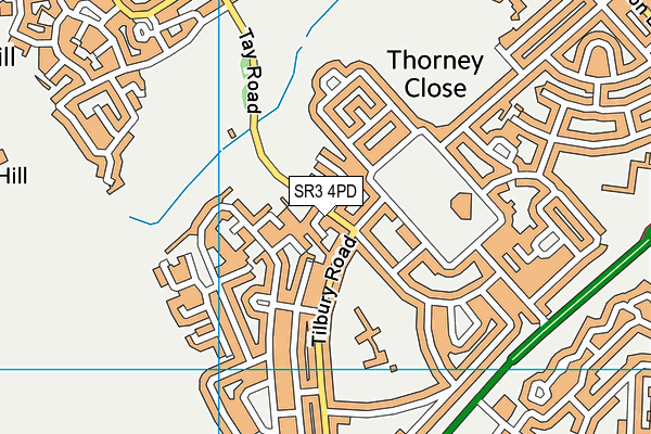 SR3 4PD map - OS VectorMap District (Ordnance Survey)