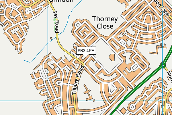SR3 4PE map - OS VectorMap District (Ordnance Survey)