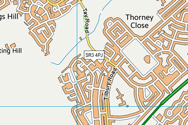 SR3 4PJ map - OS VectorMap District (Ordnance Survey)