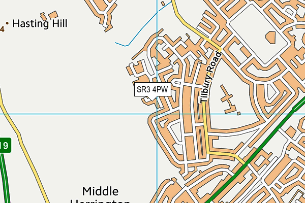 SR3 4PW map - OS VectorMap District (Ordnance Survey)