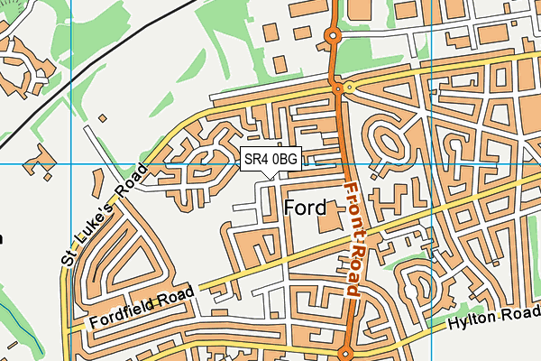 SR4 0BG map - OS VectorMap District (Ordnance Survey)