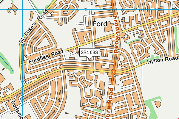 SR4 0BS map - OS VectorMap District (Ordnance Survey)