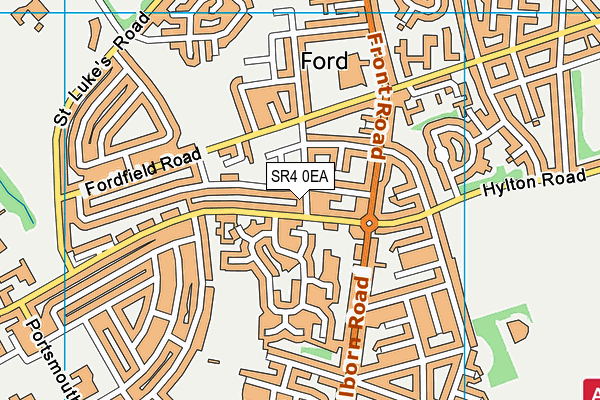 SR4 0EA map - OS VectorMap District (Ordnance Survey)