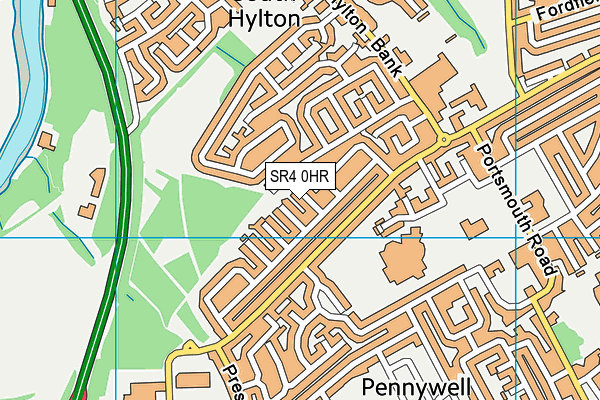 SR4 0HR map - OS VectorMap District (Ordnance Survey)