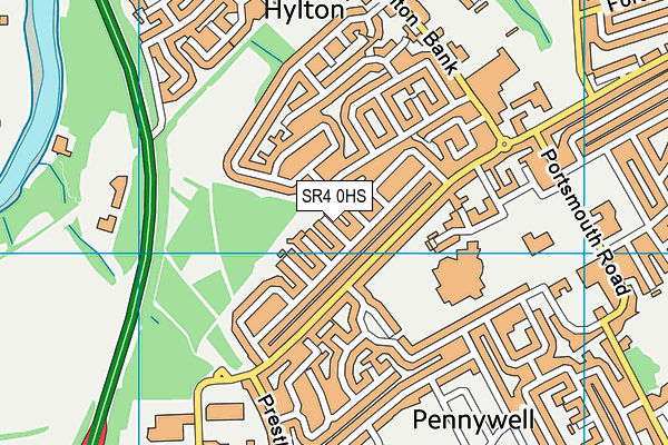 SR4 0HS map - OS VectorMap District (Ordnance Survey)