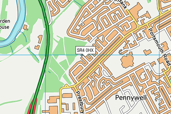 SR4 0HX map - OS VectorMap District (Ordnance Survey)