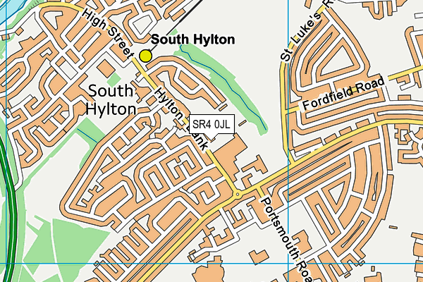 SR4 0JL map - OS VectorMap District (Ordnance Survey)