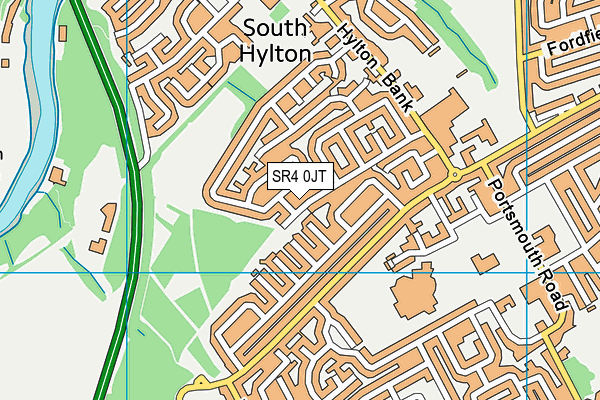 South Hylton Playing Fields map (SR4 0JT) - OS VectorMap District (Ordnance Survey)