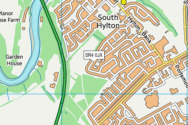 SR4 0JX map - OS VectorMap District (Ordnance Survey)
