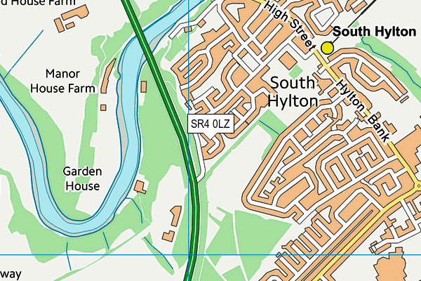 SR4 0LZ map - OS VectorMap District (Ordnance Survey)