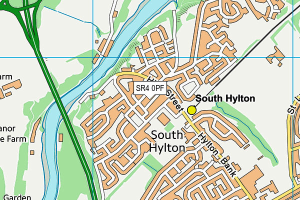 SR4 0PF map - OS VectorMap District (Ordnance Survey)