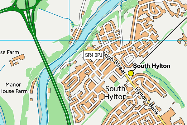 SR4 0PJ map - OS VectorMap District (Ordnance Survey)