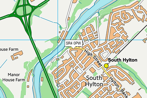 SR4 0PW map - OS VectorMap District (Ordnance Survey)