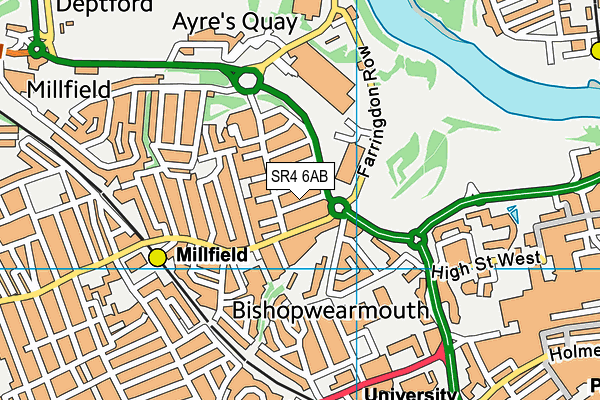 SR4 6AB map - OS VectorMap District (Ordnance Survey)