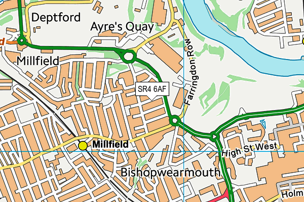 SR4 6AF map - OS VectorMap District (Ordnance Survey)