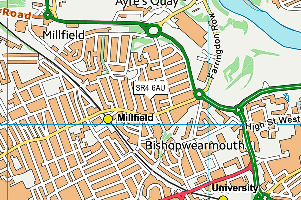 SR4 6AU map - OS VectorMap District (Ordnance Survey)