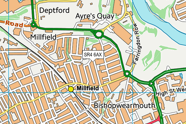 SR4 6AX map - OS VectorMap District (Ordnance Survey)