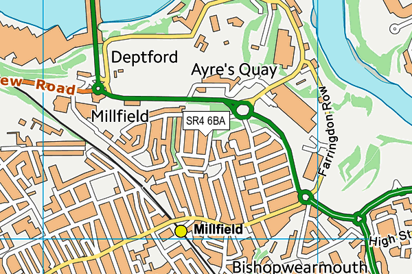 SR4 6BA map - OS VectorMap District (Ordnance Survey)