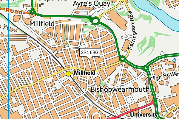 SR4 6BG map - OS VectorMap District (Ordnance Survey)