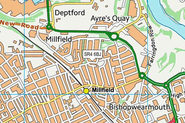 SR4 6BJ map - OS VectorMap District (Ordnance Survey)