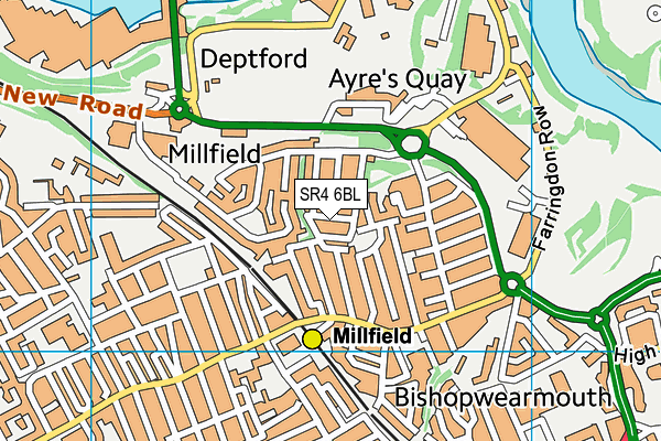 SR4 6BL map - OS VectorMap District (Ordnance Survey)