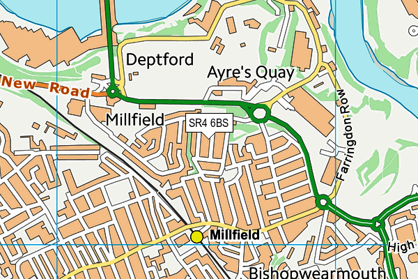 SR4 6BS map - OS VectorMap District (Ordnance Survey)