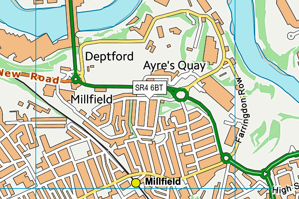 SR4 6BT map - OS VectorMap District (Ordnance Survey)