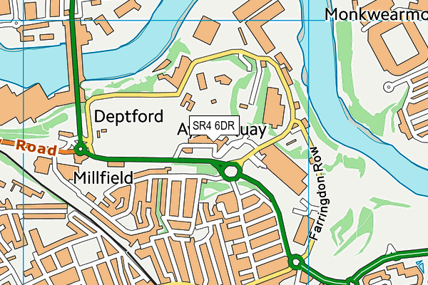 SR4 6DR map - OS VectorMap District (Ordnance Survey)